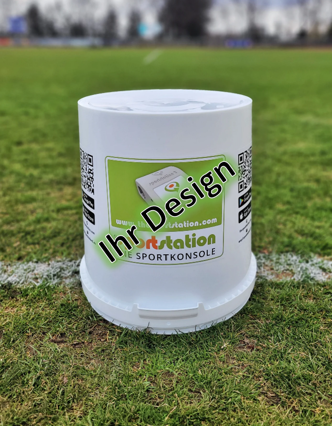 Eimer mit eigenem Logo bekleben