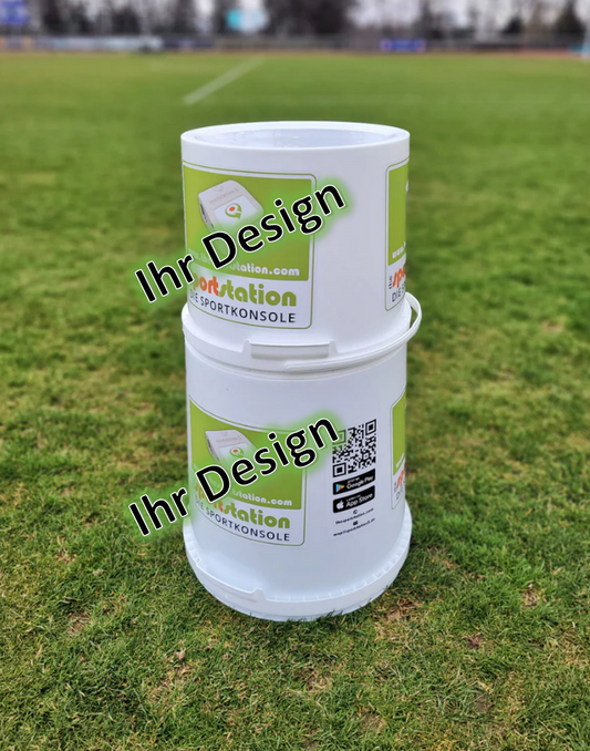 Eimer mit eigenem Logo bekleben